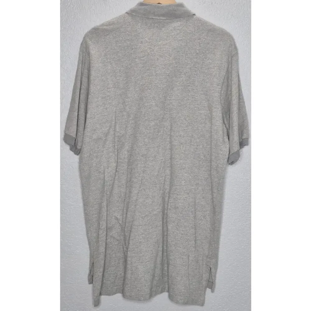 Polo Golf Ralph Lauren Mens Large Gray Short Sleeve Polo Crest Logo Cotton
